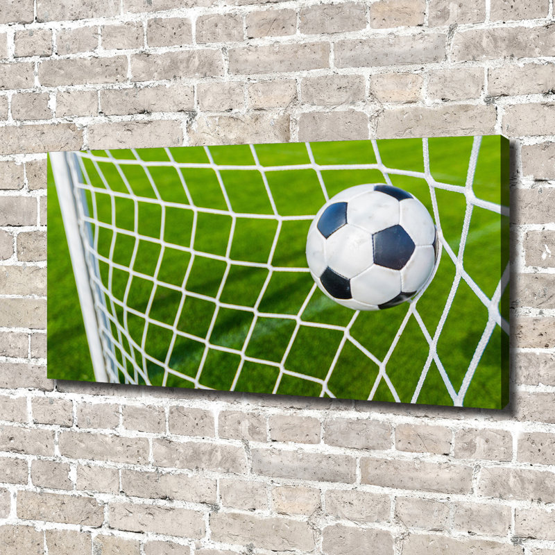 Ball In The Goal - Wrapped Canvas Print