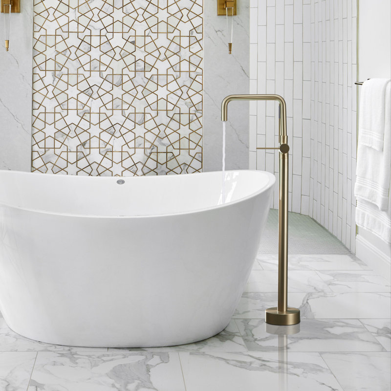 1 Handle Freestanding Tub Filler with Shower