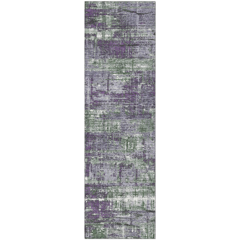 Premium Machine Washable Mouton Geometric Rug, Runner 2'3" x 7'6"