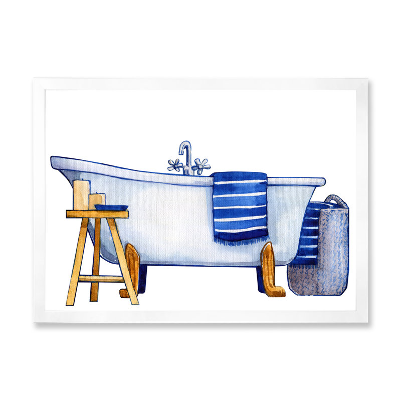 «Natural Bathroom Decor II», impression sur toile, H 12 po x l 20 po x P 1 po, Cadre photo blanc