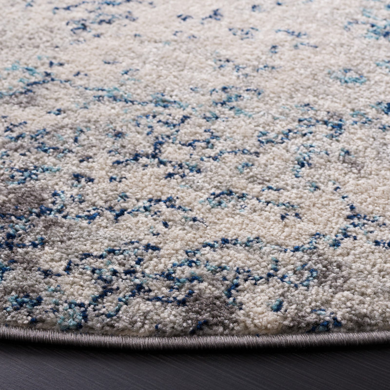 Tapis ivoire / bleu Hawkesbury, Rond 6 pi 7 po