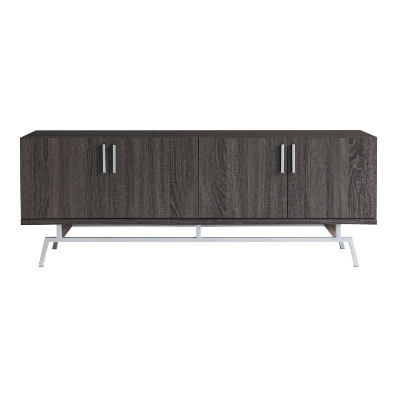 Meuble télé pour téléviseur de 60 po ou moins , Gris patiné / Argent
