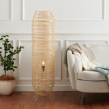 Morabito 50.5'' Black Column Floor Lamp