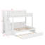Lit superposé avec escalier de rangement, lit gigogne, tablettes de rangement et USB, lit superposé en bois robuste peu encombrant avec DEL-327338367