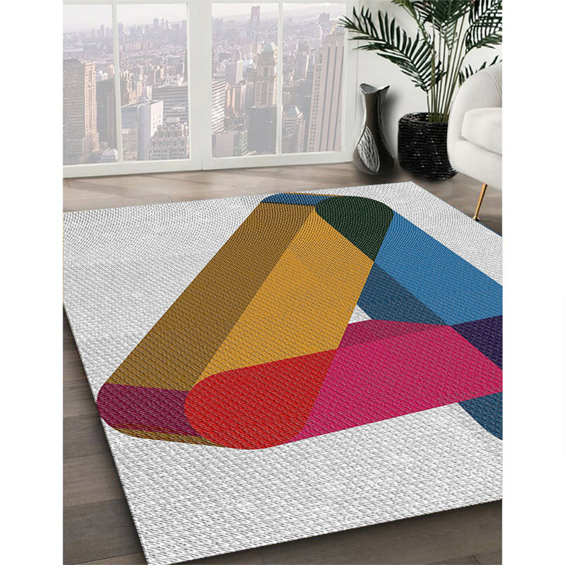 Geometric Indoor Rug, Round 5'