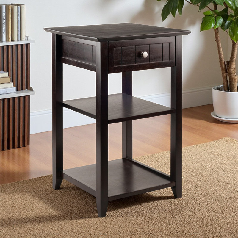 Burke Modern Coffee Storage Printer Stand in Solid and Composite Wood, 31.1" H X 19.84" W X 19.84" D