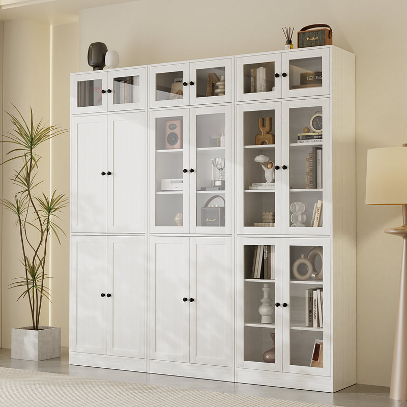 Ensemble de bibliothèque 86,8 po H x 70,9 po, Blanc