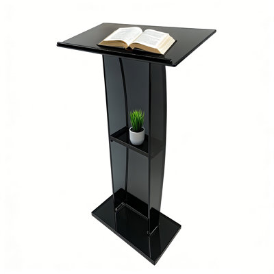 Podium en acrylique, chaire d'églises 47 "avec double tablettes de rangement