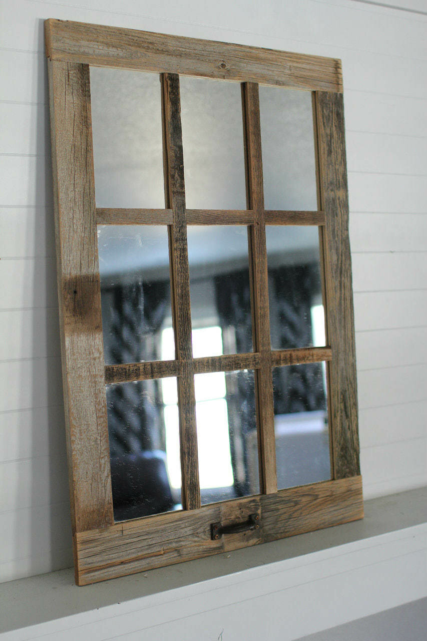 Millwood Pines Northampton Farmhouse 9 Pane Accent Mirror | Wayfair