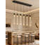 Modern 6-Light Rectangular LED Chandelier With Remote Control, Dimmable Lighting For Living Room Dining Room Entryway High Ceilings