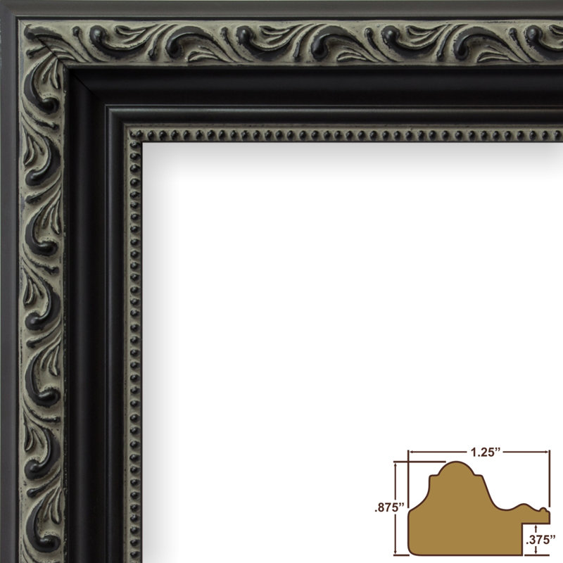 Blayne Wood Embossed Picture Frame, 12" x 18", Antique Black