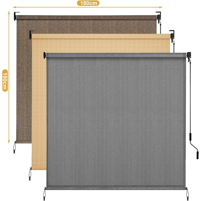 Hls024kd-1 Hdpe Vertical Patio Shade Sail, 180cm, Dark Grey, 180cm H x 180cm W