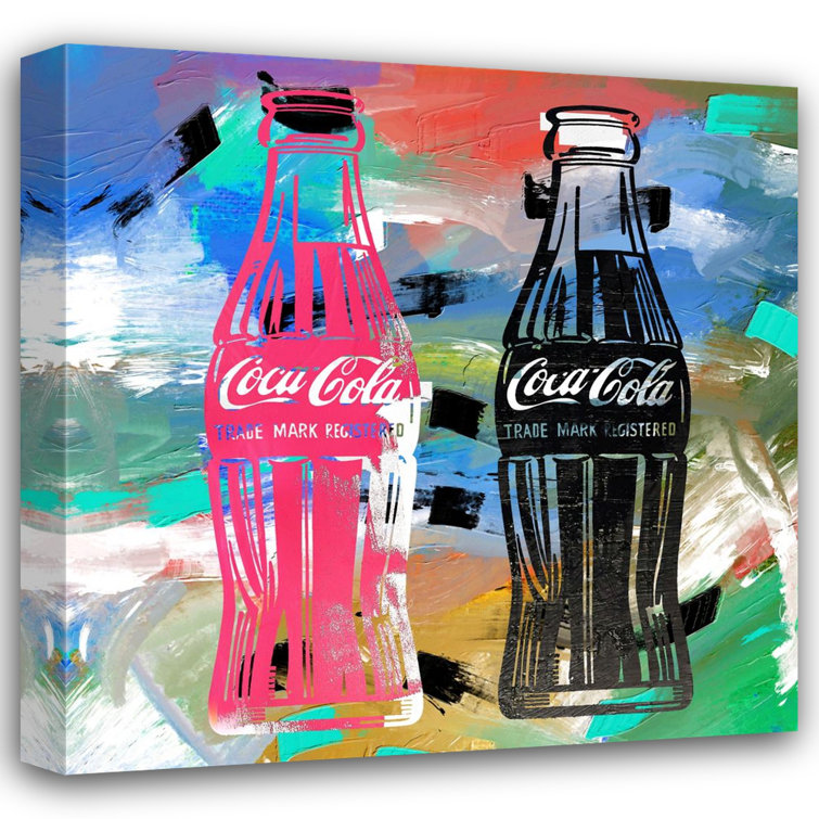 Coca Cola by Stephen Chambers - Wrapped Canvas Graphic Art Red Barrel Studio Size: 26 H x 26 W x 1.5 D