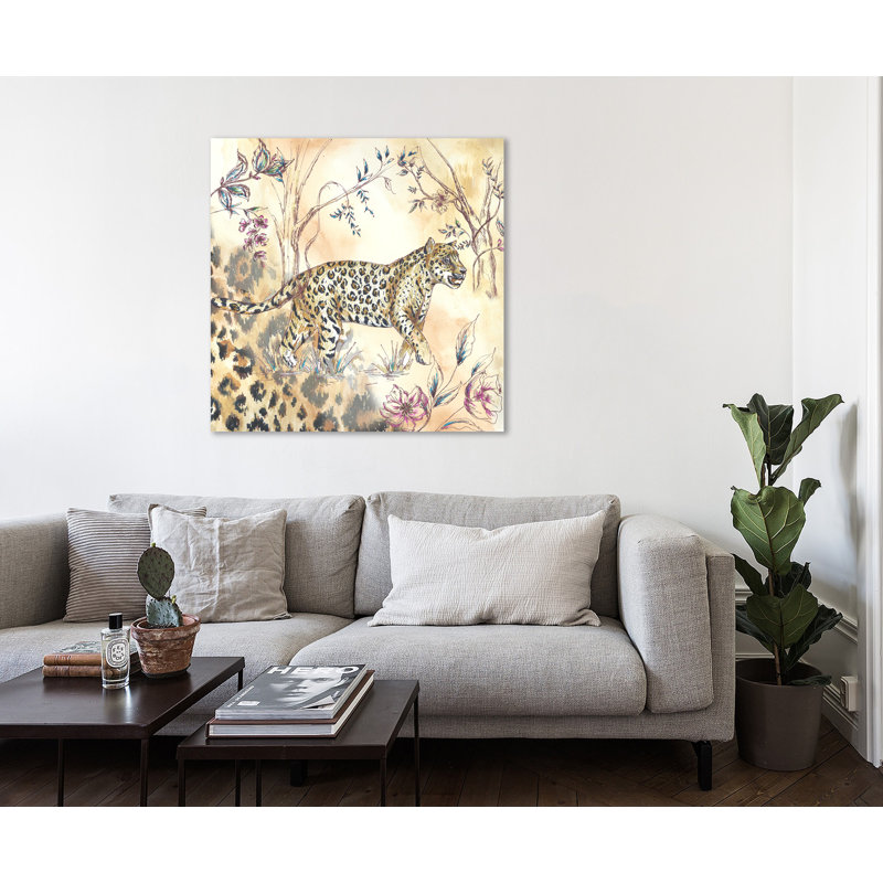 «Boho Leopard Lounging Toile S Croquis II», toile tendue par Winston Porter, H 48 po x l 48 po x P 1,5 po