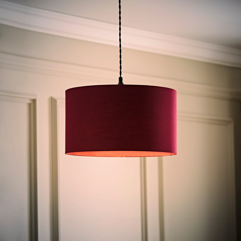 Blended Fabric Drum Lamp Shade ( Slip-On ), Purple, 20cm H x 35cm W x 35cm D