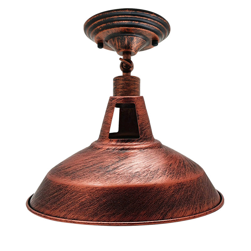 Lina Semi Flush Mount, Rustic Red, Rustic Red