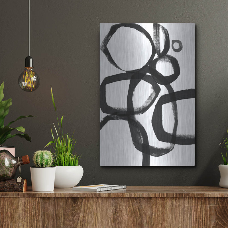 «Brushstroke Circles II» par Linda Woods, H 16 po x l 12 po