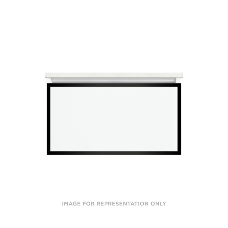 Profiles Framed 30" Bathroom Vanity Base Only, Full Drawer, Yes, Black/Matte Black