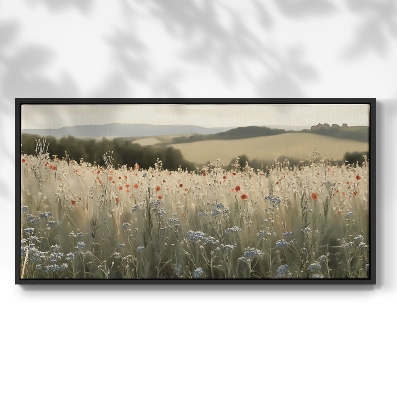 Botanical Series-CCXVI- Toile tendue avec châssis tendue - Prêt à accrocher, Noir, H 17 po x l 33 po