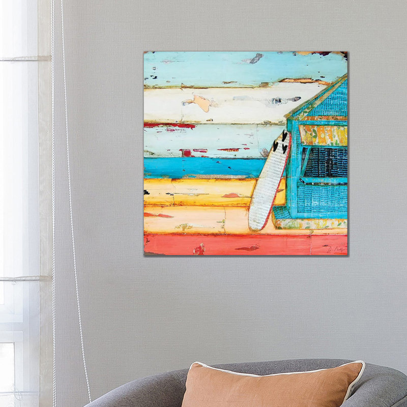 «Sun Fun Young» par Danny Phillips - impression d'art graphique, H 26 po x l 26 po x P 1,5 po, Toile tendue, Pas de tapis