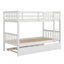 Lit superposé simple au dessus d'un lit simple - Lit gigogne, échelle, garde-corps de sécurité et convertible en lits simples-280287453