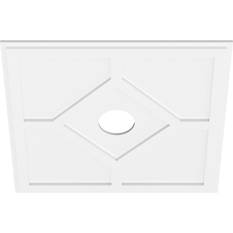 Médaillon de plafond contemporain en PVC de qualité architecturale Embry, H 1 po x l 30 po x P 30 po