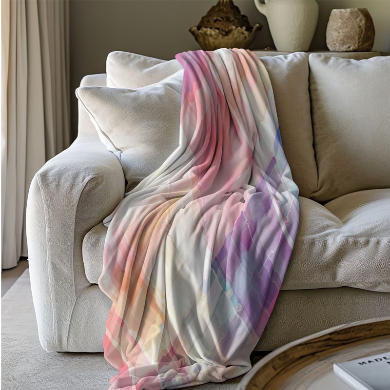 Brush Plaid - 1 Piece Premium Sherpa Blanket, Queen