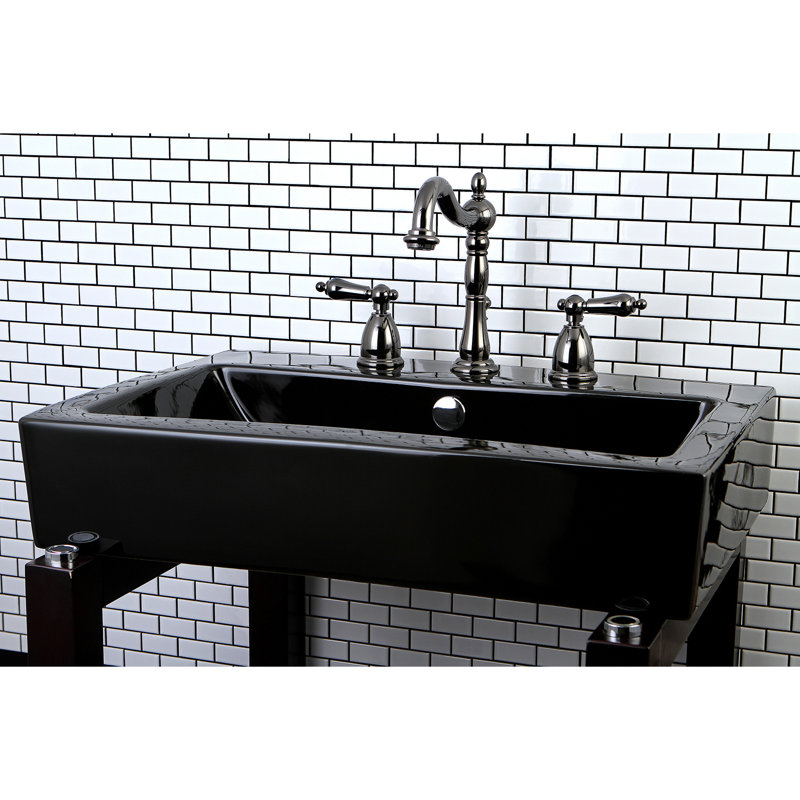 Water Onyx Widespread Bathroom Faucet with ABS/Brass Pop-Up Drain