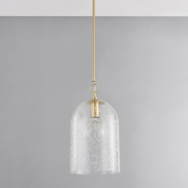 BELLEVILLE 1 LIGHT PENDANT, Aged Brass, 29.25" H x 10" W x 10" D