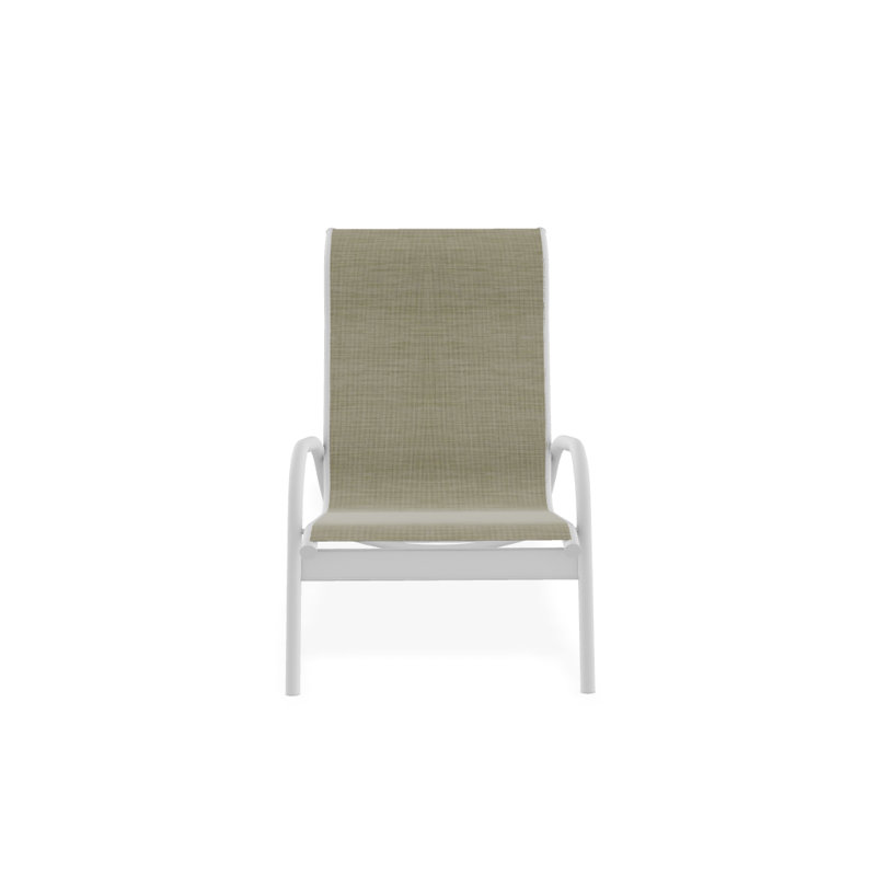 Gardenella Patio Chair, Bristol Taupe Sunbrella®, White
