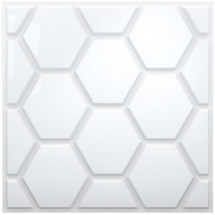 Panneau mural en polystyrène blanc 19,68 po x 19,68 po 19,68 po (Ensemble de 12)