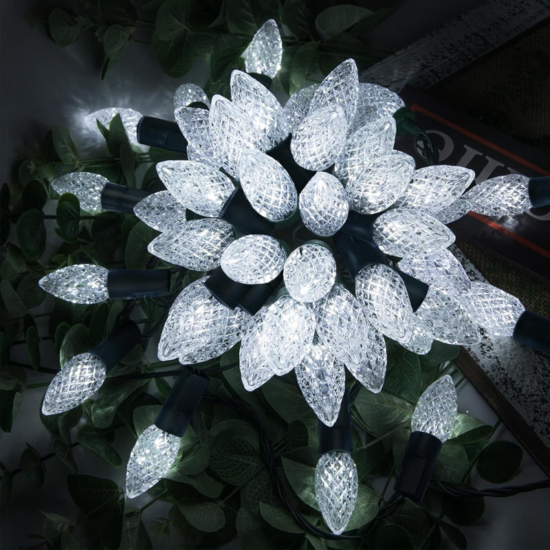 Guirlande de Noël C6, Blanc froid, 200LED