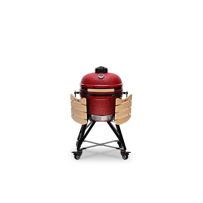 Kamado Bono 23.3cm W Wood Pellet Grill, Red