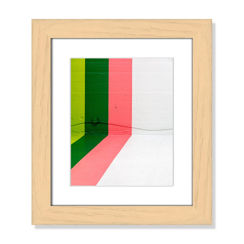 «Happy Bright Stripes», impression encadrée sur papier par Jason Leung, H 16,5 po x l 14,5 po x P 1,25 po