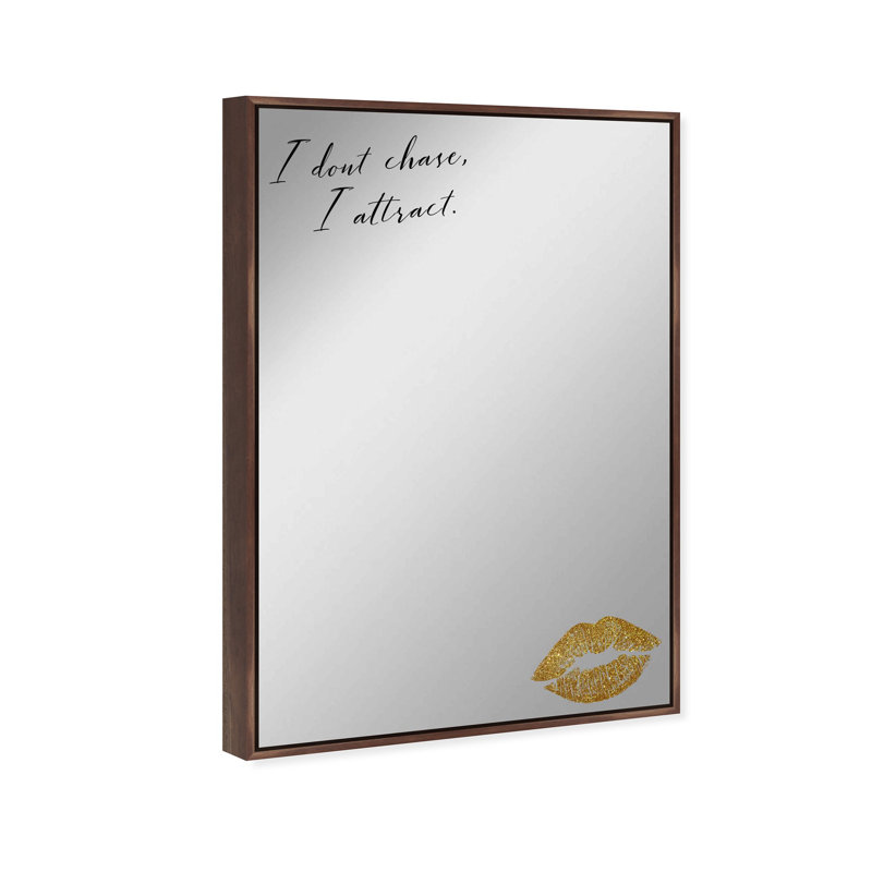 I Attract Fashion and Glam Framed Mirror by Oliver Gal, Brown