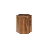 Honey Comb Solid Wood Block End Table