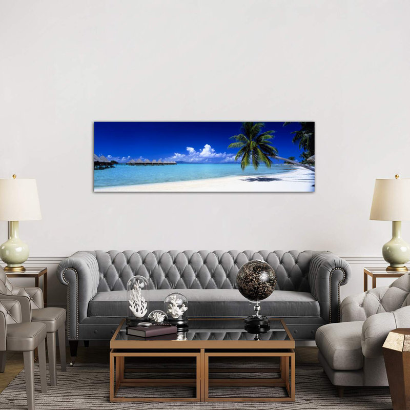 Bora Bora South Pacific - reproduction de photo sur toile, H 20 po x l 60 po x P 1,5 po, Toile tendue, Pas de tapis