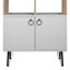 Bibliothèque de rangement Jasaad Niche avec portes H 65 po x l 31 po - Chêne clair / blanc
