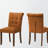 Jules Brown Wood Dining Chair Set with Orange Fabric Seat, 37.03'' H X 19.1'' W X 24.8'' D