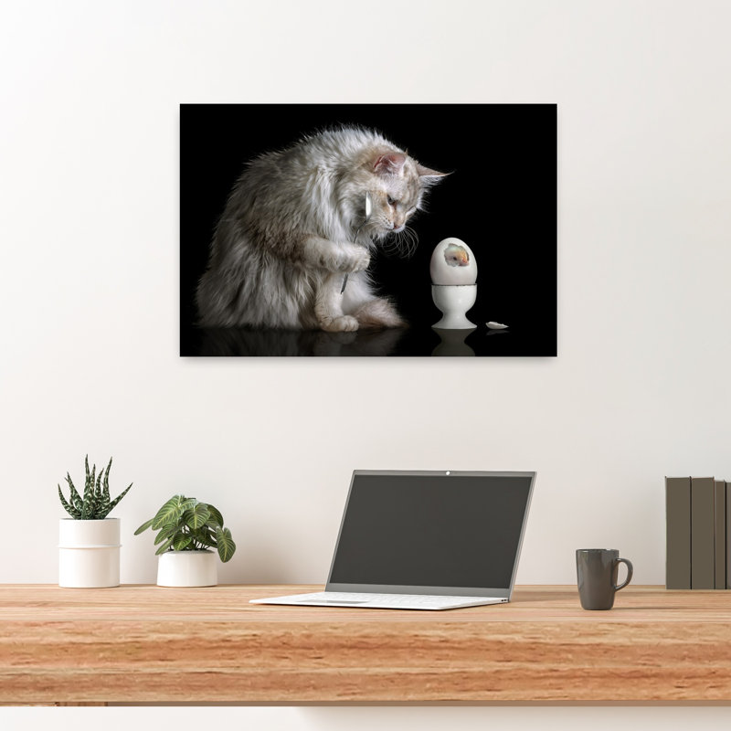 Reproduction d'art mural chat, H 16 po x l 24 po