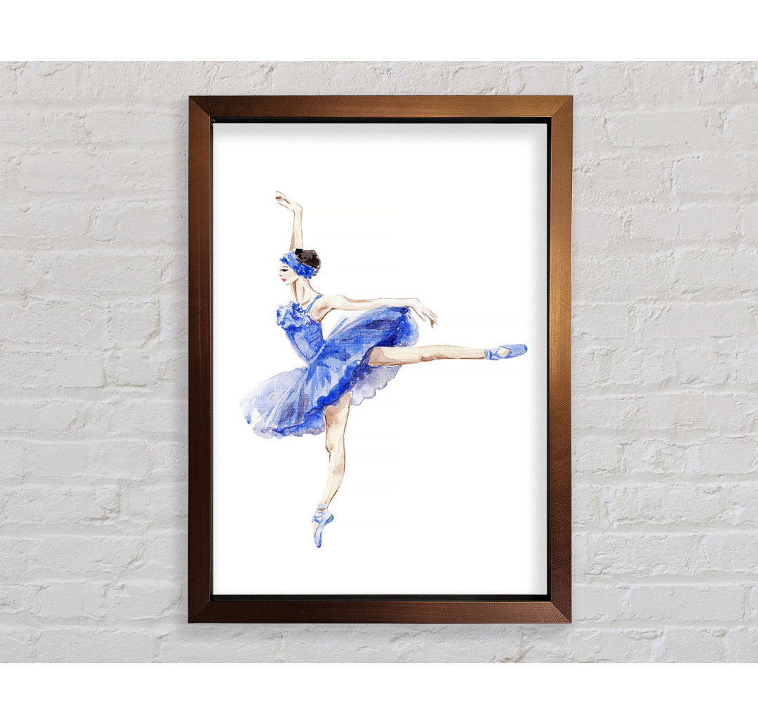 Blaue Ballerina 8 - Einzelner Bilderrahmen Kunstdrucke