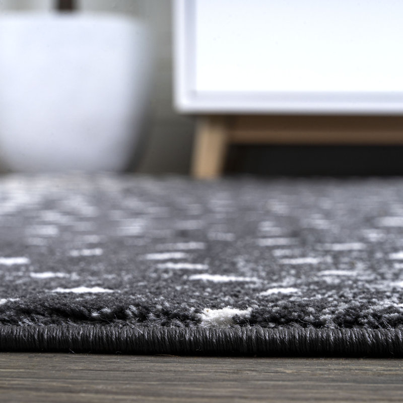 Tapis noir / crème Antelope, Tapis de couloir 2 pi x 10 pi