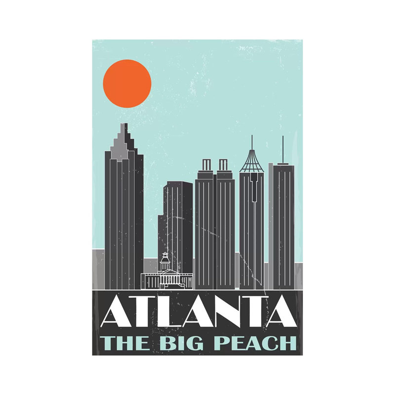 Atlanta par Fly, impression sur toile tendue, H 12 po x l 8 po x P 0,75 po