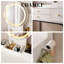 Coiffeuse de maquillage blanche, miroir à DEL, 4 tiroirs, station de charge, ports USB, support en fer, design moderne