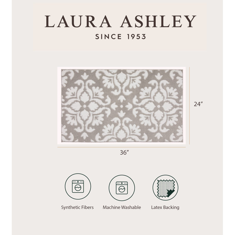Light Grey and White Geometric Washable Accent Rug