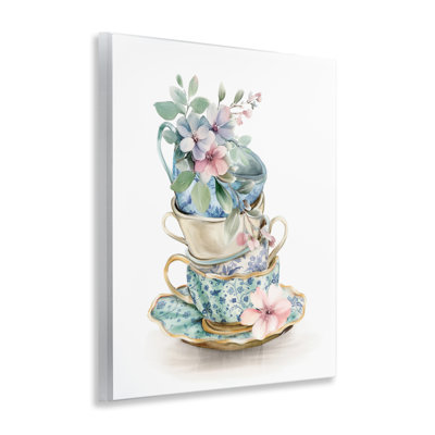 Floral Teacup Chinoiserie Wall Plaque, design by Kim Allen