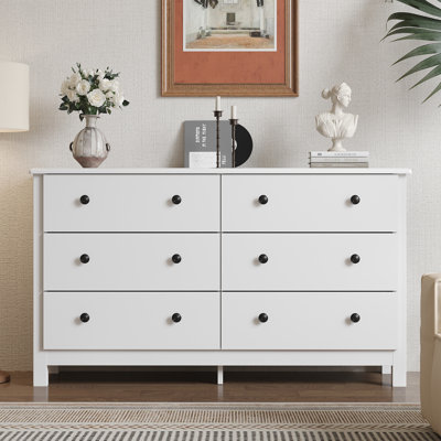 Commode 6 tiroirs blanche, l 47,25 po