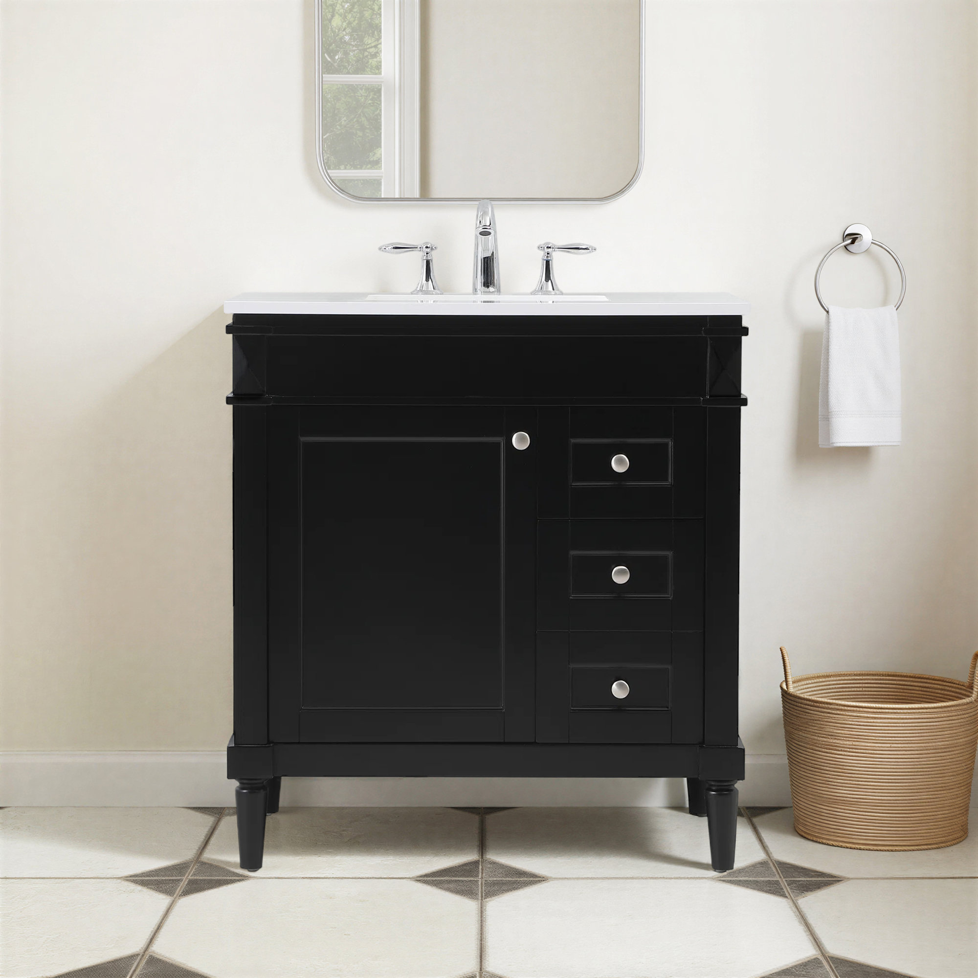 Readington 32'' Single Bathroom Vanity, Black