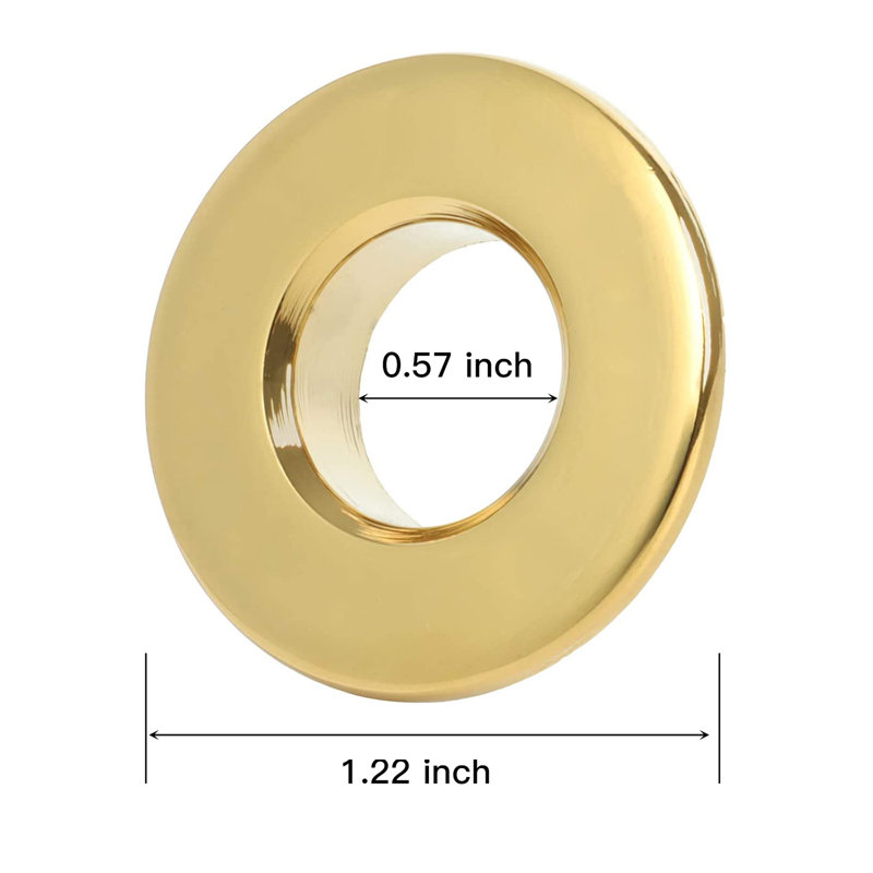 1,22 po Cuvette d'insertion en laiton avec couvercle de trop-plein à garniture de meuble-lavabo et capuchons ronds en nickel brossé (paquet de 2)