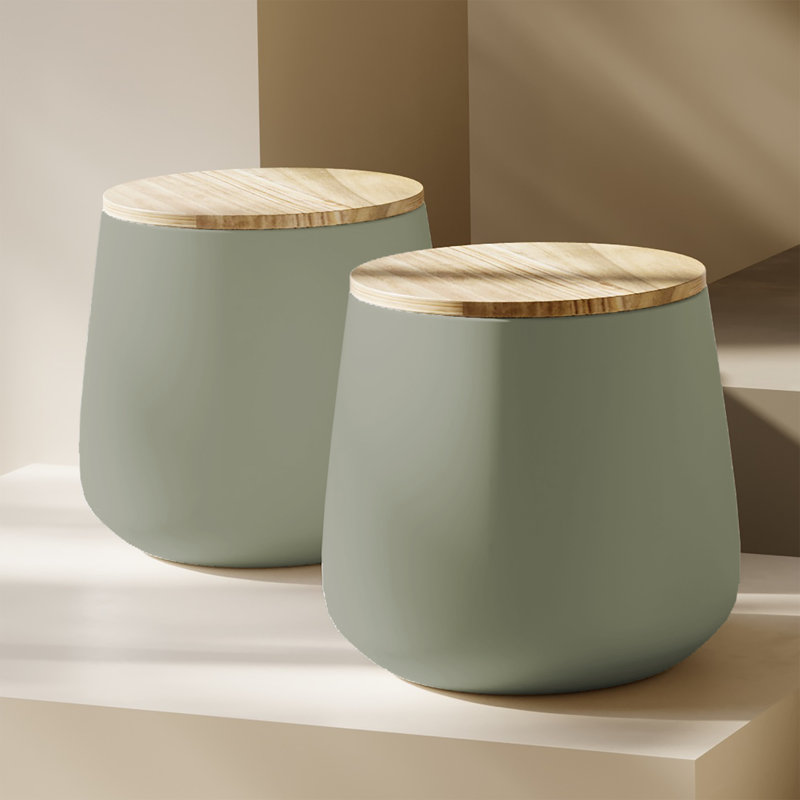 Outdoor Side Table With Storage, Sage